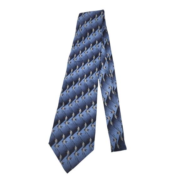 The Nature Conservancy Preservation Collection Blue Angelfish 100% Silk Neck Tie - Picture 1 of 8